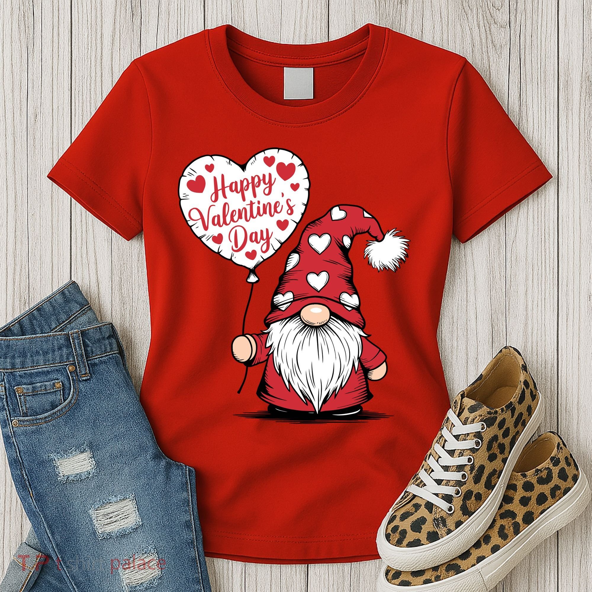 Happy ValentineS Day Cute Gnome Women's T-Shirt