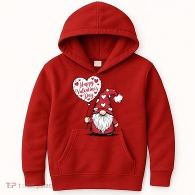 Happy ValentineS Day Cute Gnome Kids Hoodie