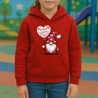 Happy ValentineS Day Cute Gnome Kids Hoodie thumb 3