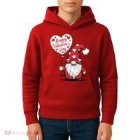 Happy ValentineS Day Cute Gnome Kids Hoodie thumb 4