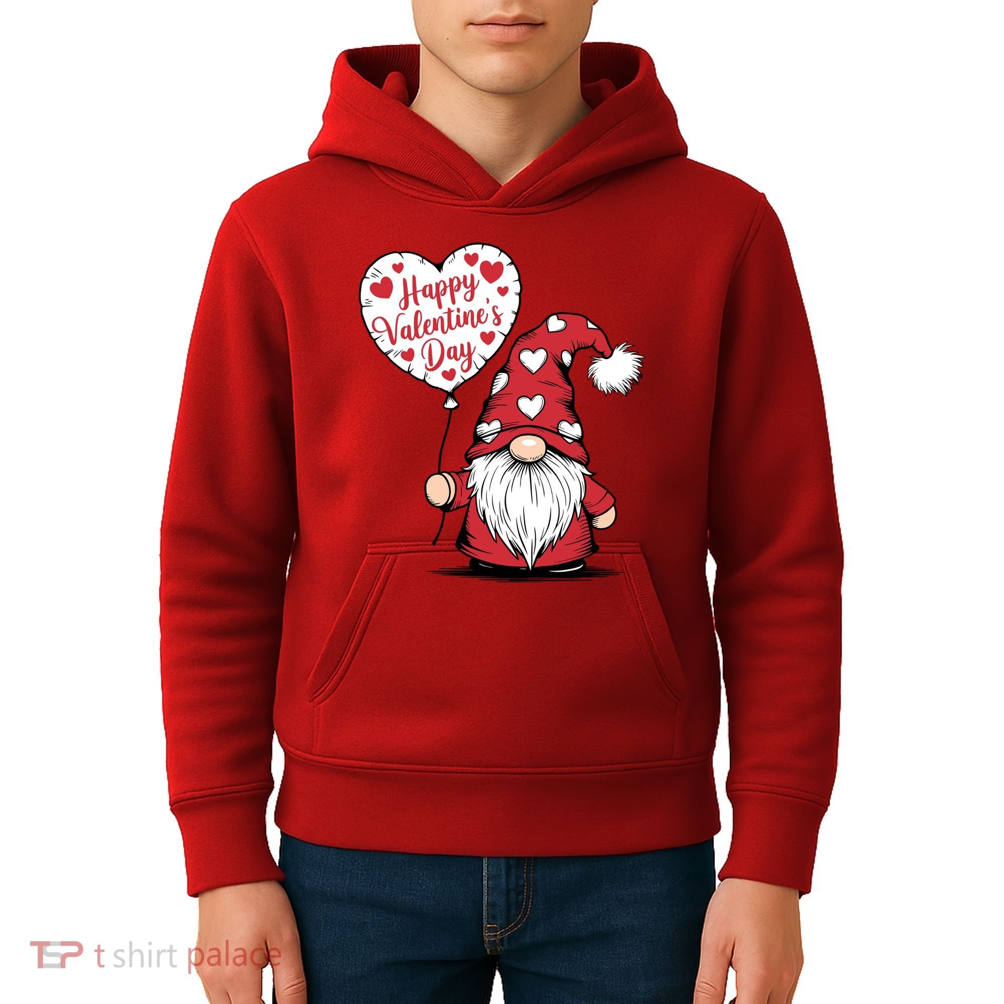 Happy ValentineS Day Cute Gnome Kids Hoodie