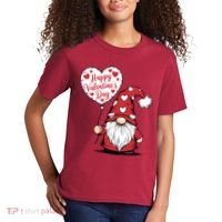 Happy ValentineS Day Cute Gnome Kids T-Shirt thumb 2
