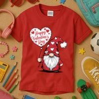 Happy ValentineS Day Cute Gnome Kids T-Shirt thumb 3