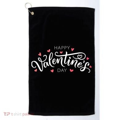 Happy Valentines Day Logo Golf Towel