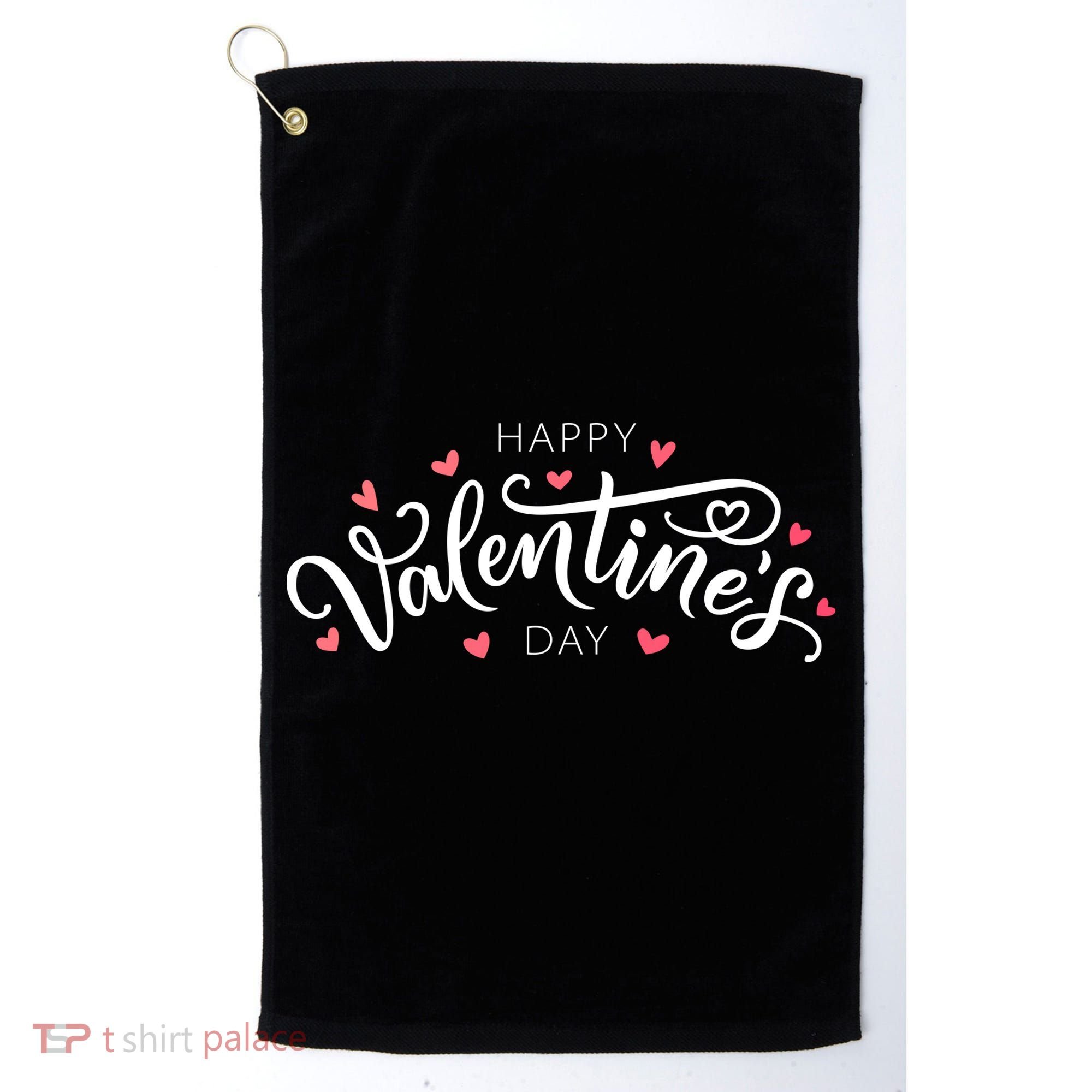 Happy Valentines Day Logo Golf Towel