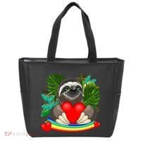 Happy Valentines Day Cute Sloth With Rainbow And Heart Tote Bag thumb 0