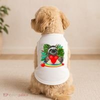 Happy Valentines Day Cute Sloth With Rainbow And Heart Doggie Tank thumb 2