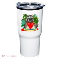 Happy Valentines Day Cute Sloth With Rainbow And Heart Tumbler thumb 0