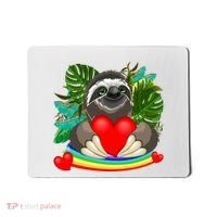 Happy Valentines Day Cute Sloth With Rainbow And Heart Mousepad thumb 0