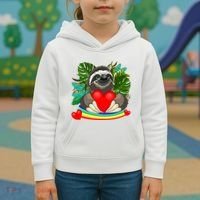 Happy Valentines Day Cute Sloth With Rainbow And Heart Kids Hoodie thumb 3