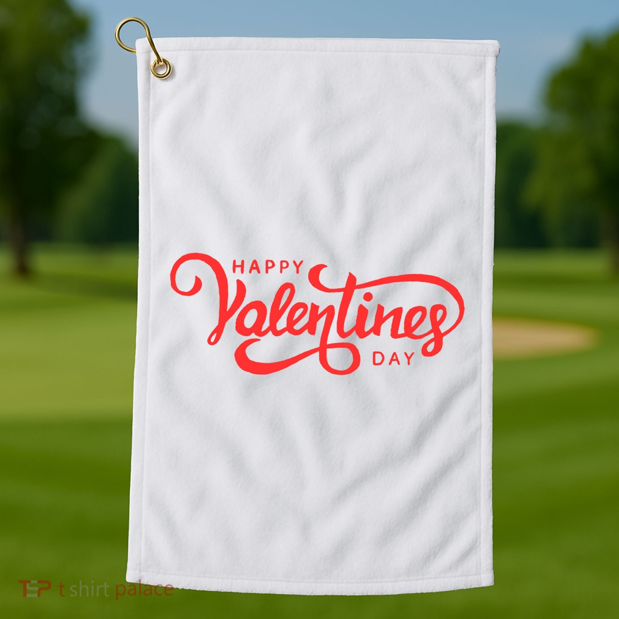 Happy Valentines Day Cute Holiday Gift Golf Towel
