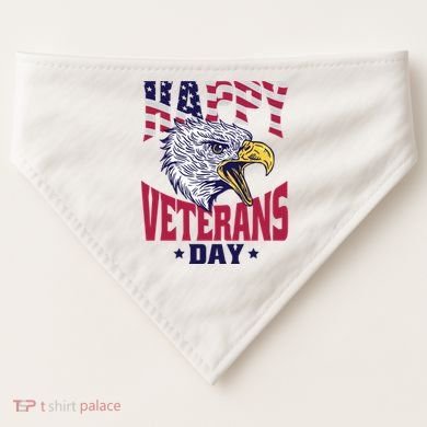 Happy Veterans Day Eagle USA-Made Doggie Bandana