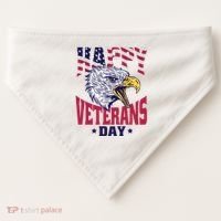 Happy Veterans Day Eagle USA-Made Doggie Bandana thumb 0