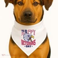 Happy Veterans Day Eagle USA-Made Doggie Bandana thumb 1