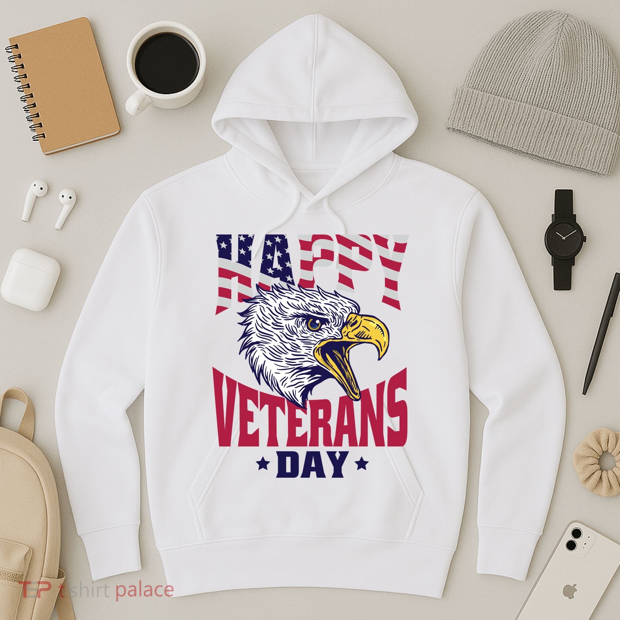 Happy Veterans Day Eagle Hoodie
