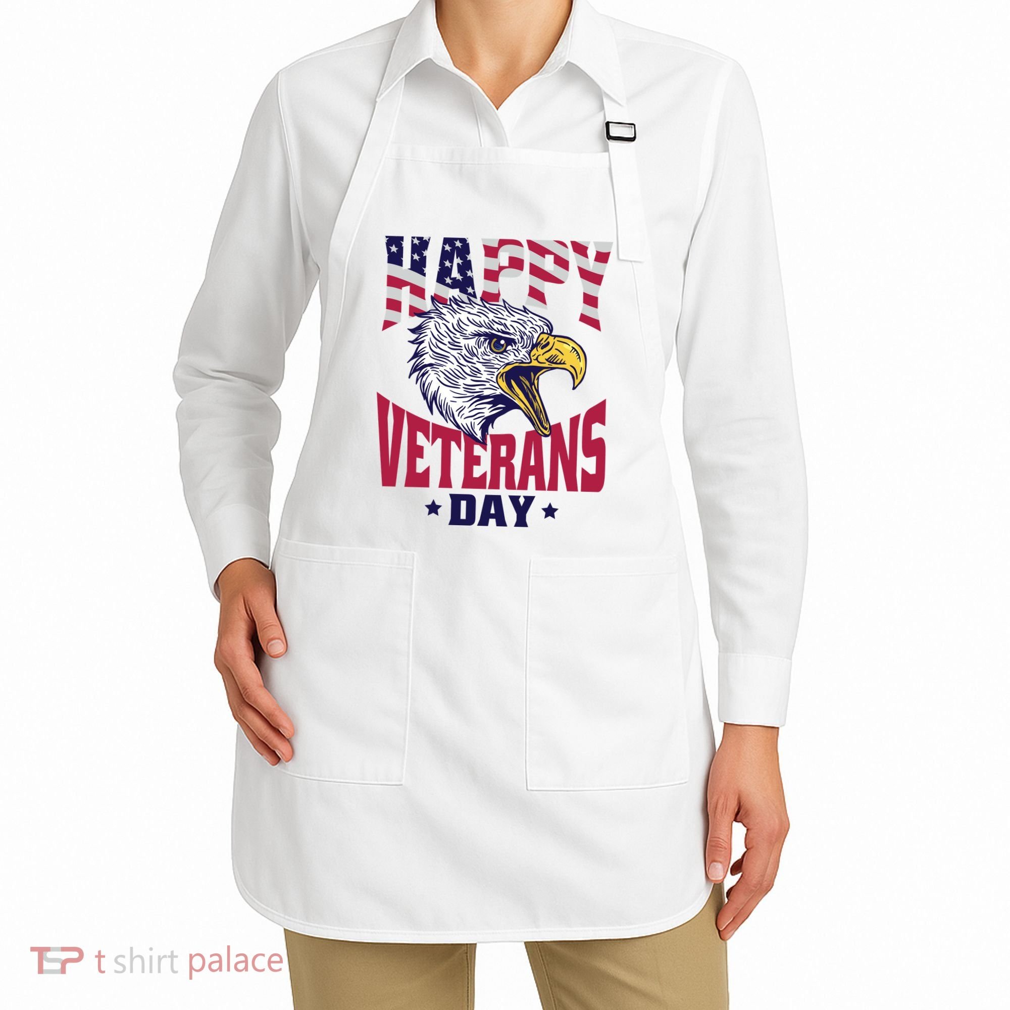 Happy Veterans Day Eagle Apron