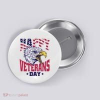 Happy Veterans Day Eagle Button thumb 0