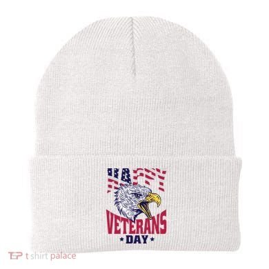 Happy Veterans Day Eagle Beanie