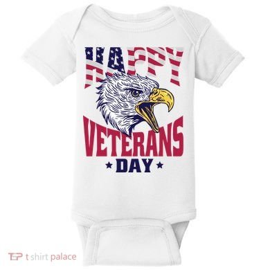 Happy Veterans Day Eagle Baby Bodysuit