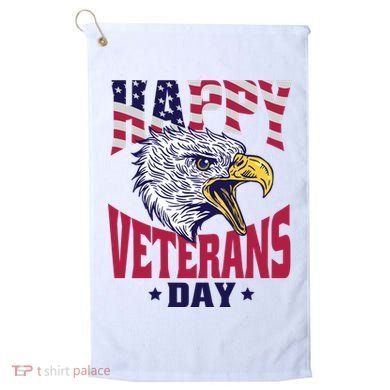 Happy Veterans Day Eagle Golf Towel