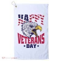 Happy Veterans Day Eagle Golf Towel thumb 0
