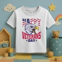 Happy Veterans Day Eagle Toddler T-Shirt thumb 3