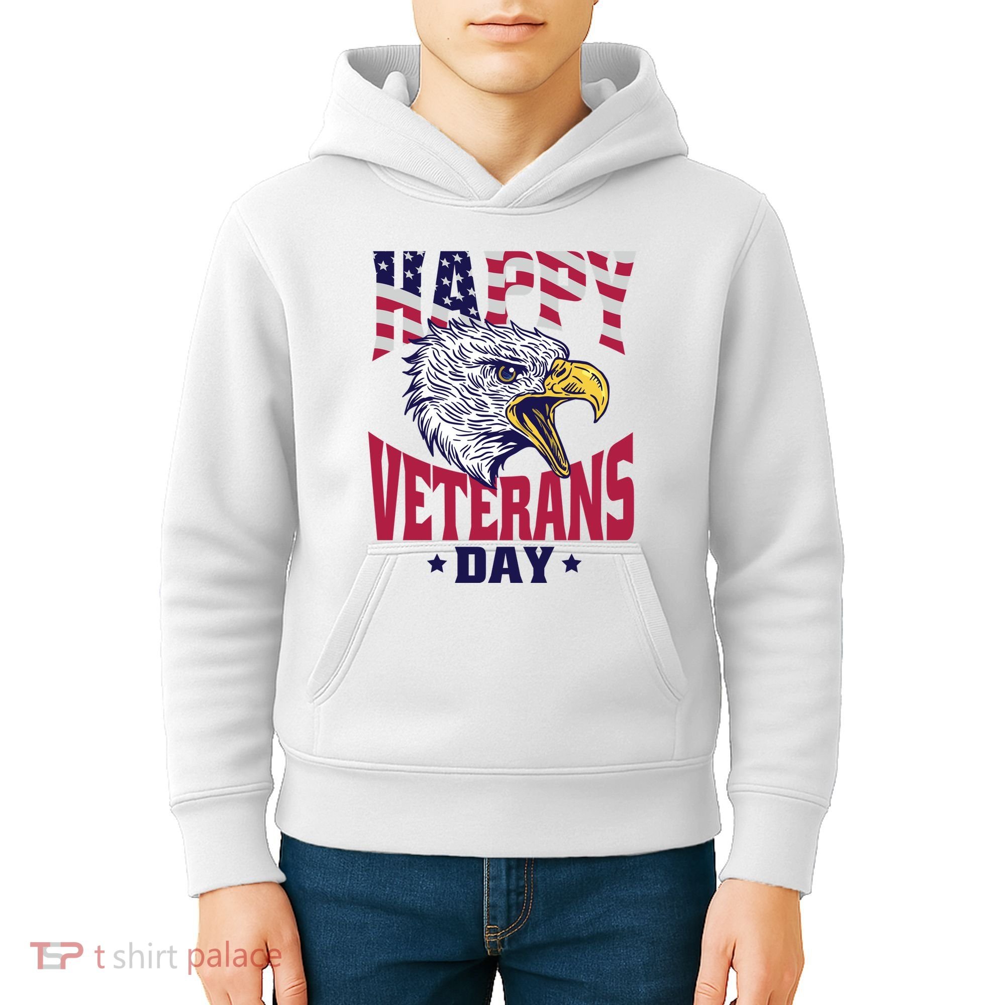 Happy Veterans Day Eagle Kids Hoodie