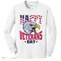 Happy Veterans Day Eagle Kids Long Sleeve Shirt thumb 0
