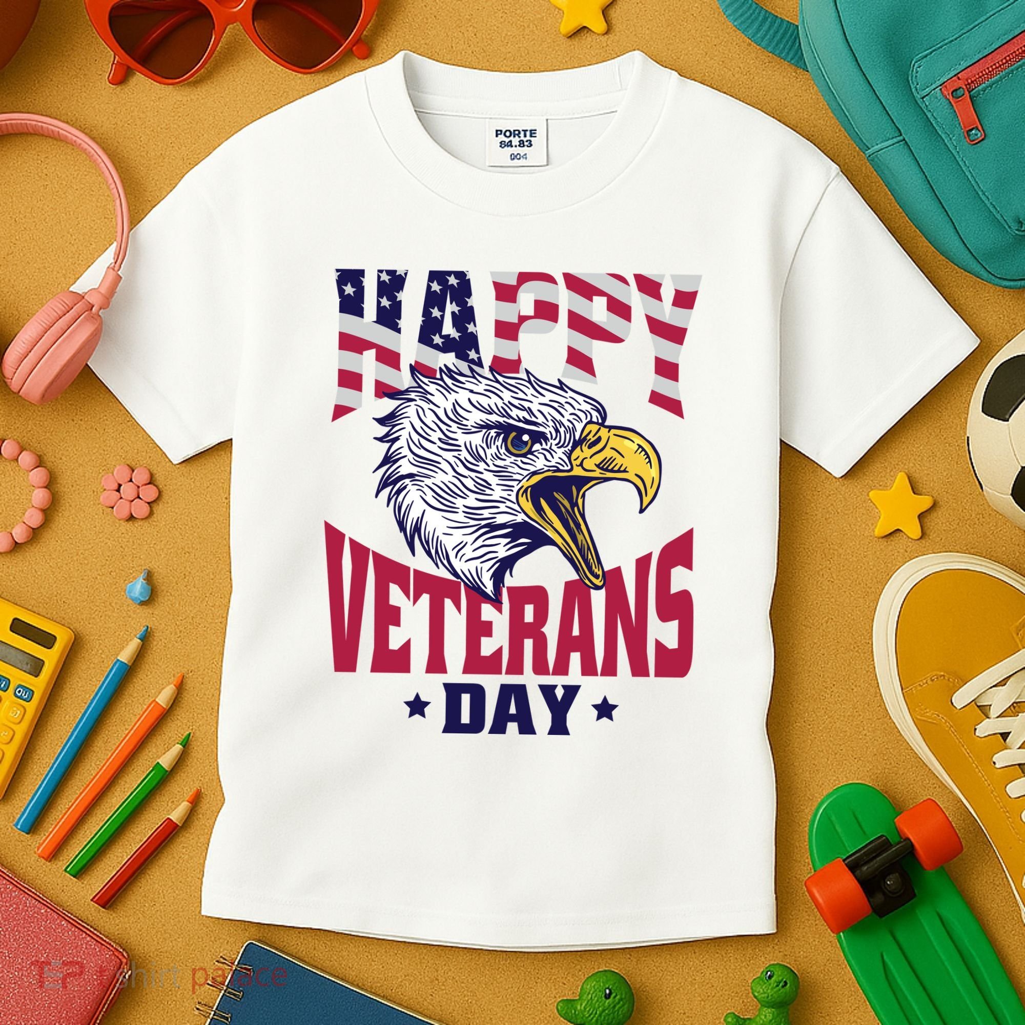 Happy Veterans Day Eagle Kids T-Shirt