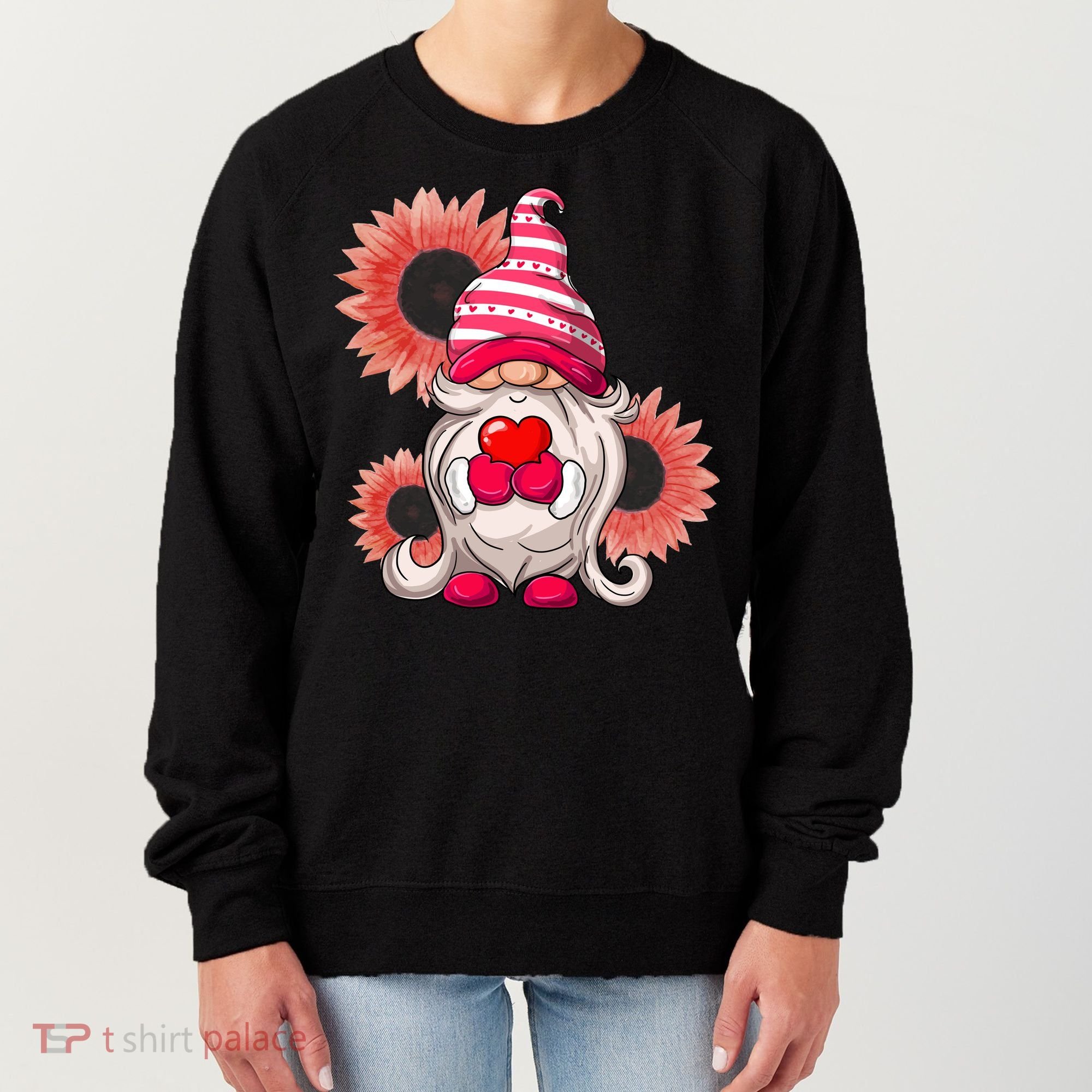 Happy Valentine's Day Gnome Sunflower Women's Sweatshirt