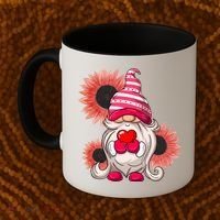 Happy Valentine's Day Gnome Sunflower Coffee Mug thumb 2