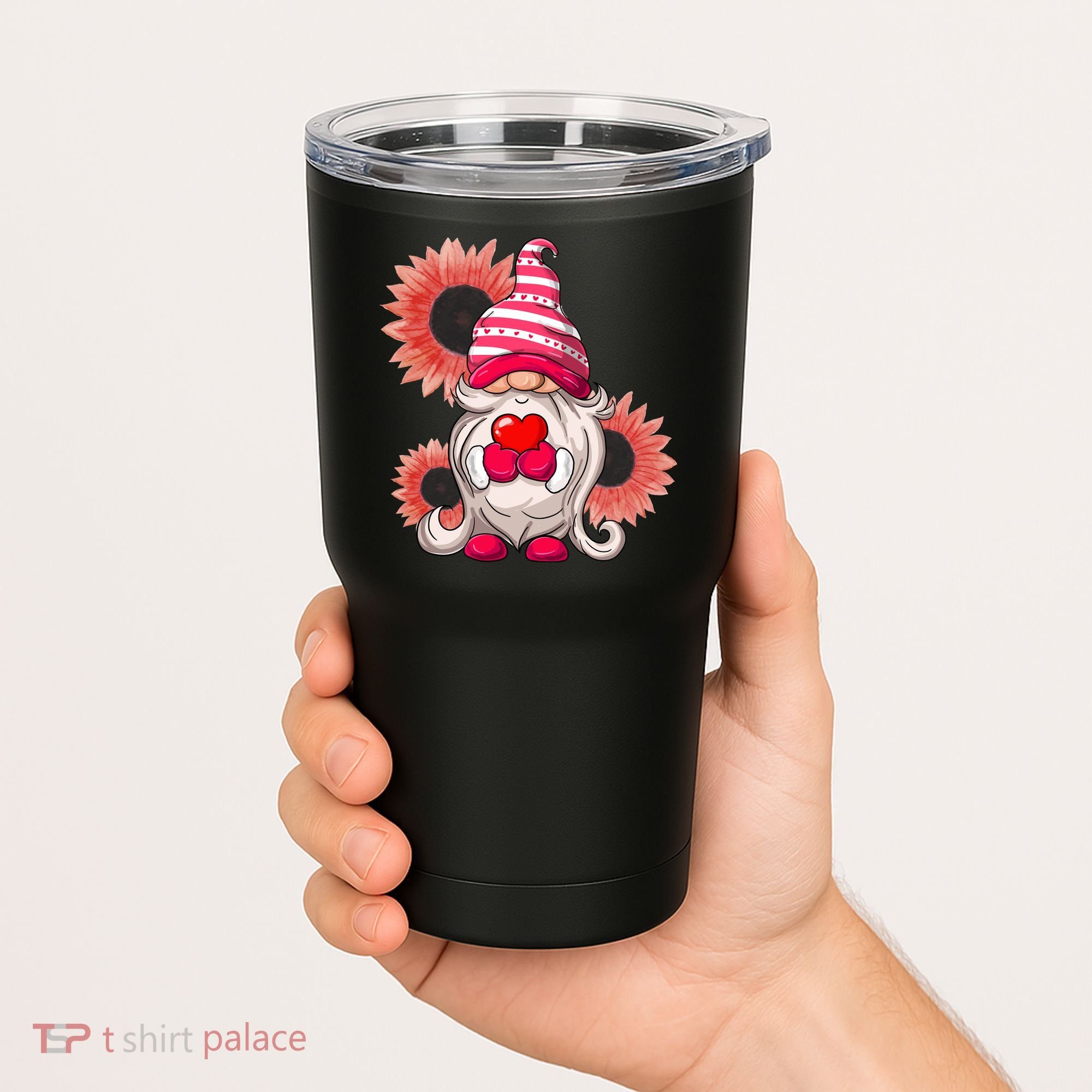 Happy Valentine's Day Gnome Sunflower Tumbler