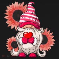 Happy Valentine's Day Gnome Sunflower Ornament thumb 1