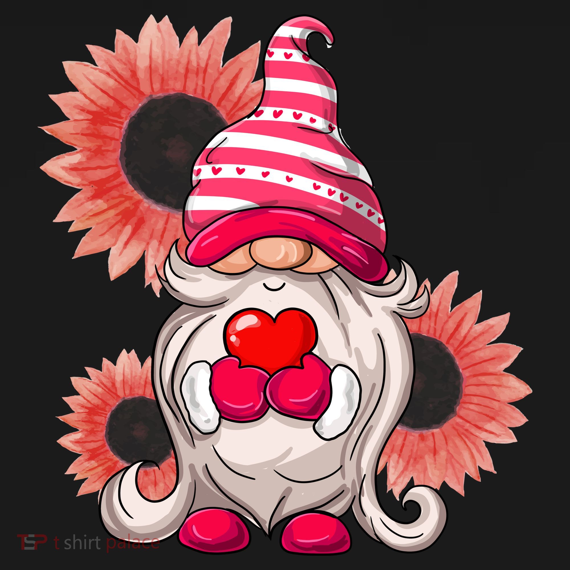 Happy Valentine's Day Gnome Sunflower Women's Tank Top