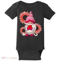 Happy Valentine's Day Gnome Sunflower Baby Bodysuit thumb 0