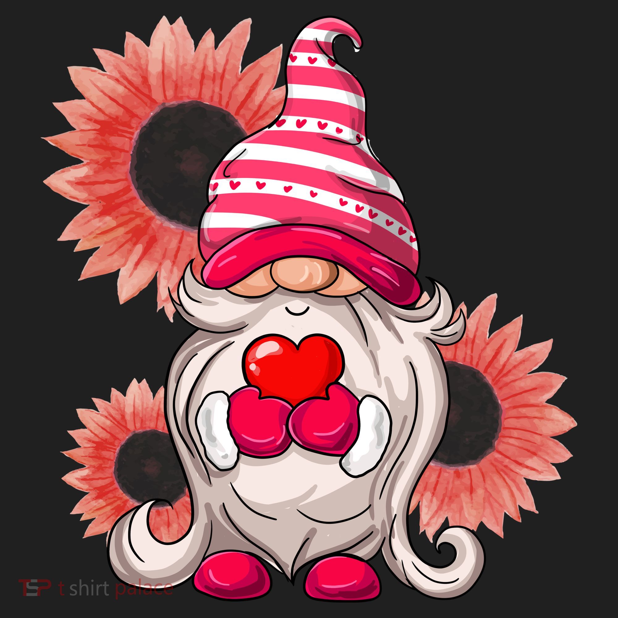 Happy Valentine's Day Gnome Sunflower Hat