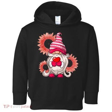 Happy Valentine's Day Gnome Sunflower Toddler Hoodie