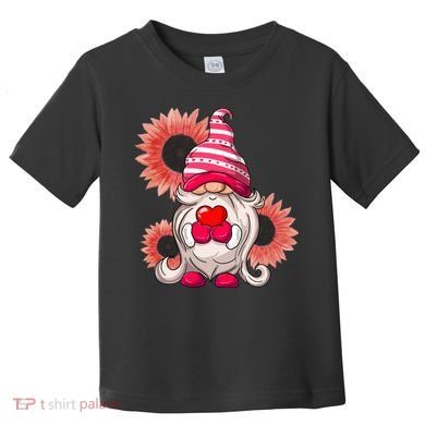 Happy Valentine's Day Gnome Sunflower Toddler T-Shirt