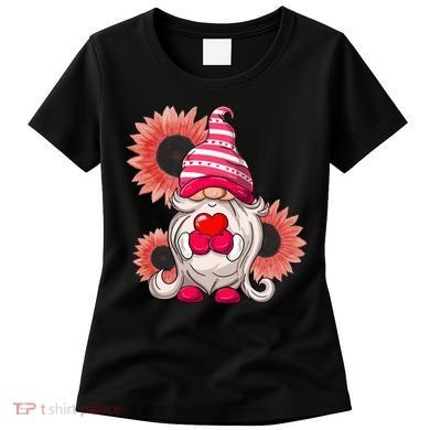 Happy Valentine's Day Gnome Sunflower Women's T-Shirt