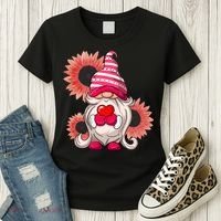 Happy Valentine's Day Gnome Sunflower Women's T-Shirt thumb 3