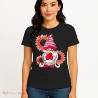 Happy Valentine's Day Gnome Sunflower Women's T-Shirt thumb 4