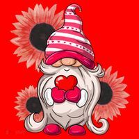 Happy Valentine's Day Gnome Sunflower Santa Hat thumb 1