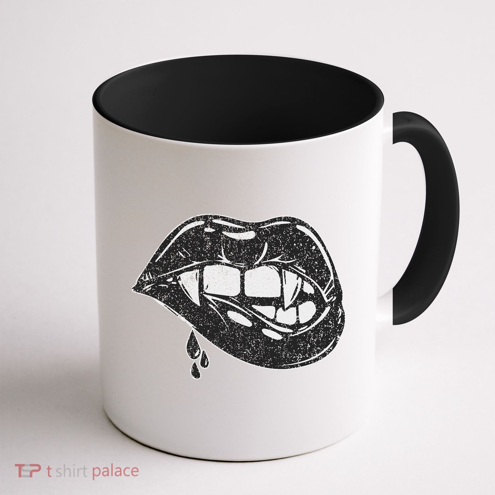 Halloween Vampire Fangs Female Lips Blood Coffee Mug
