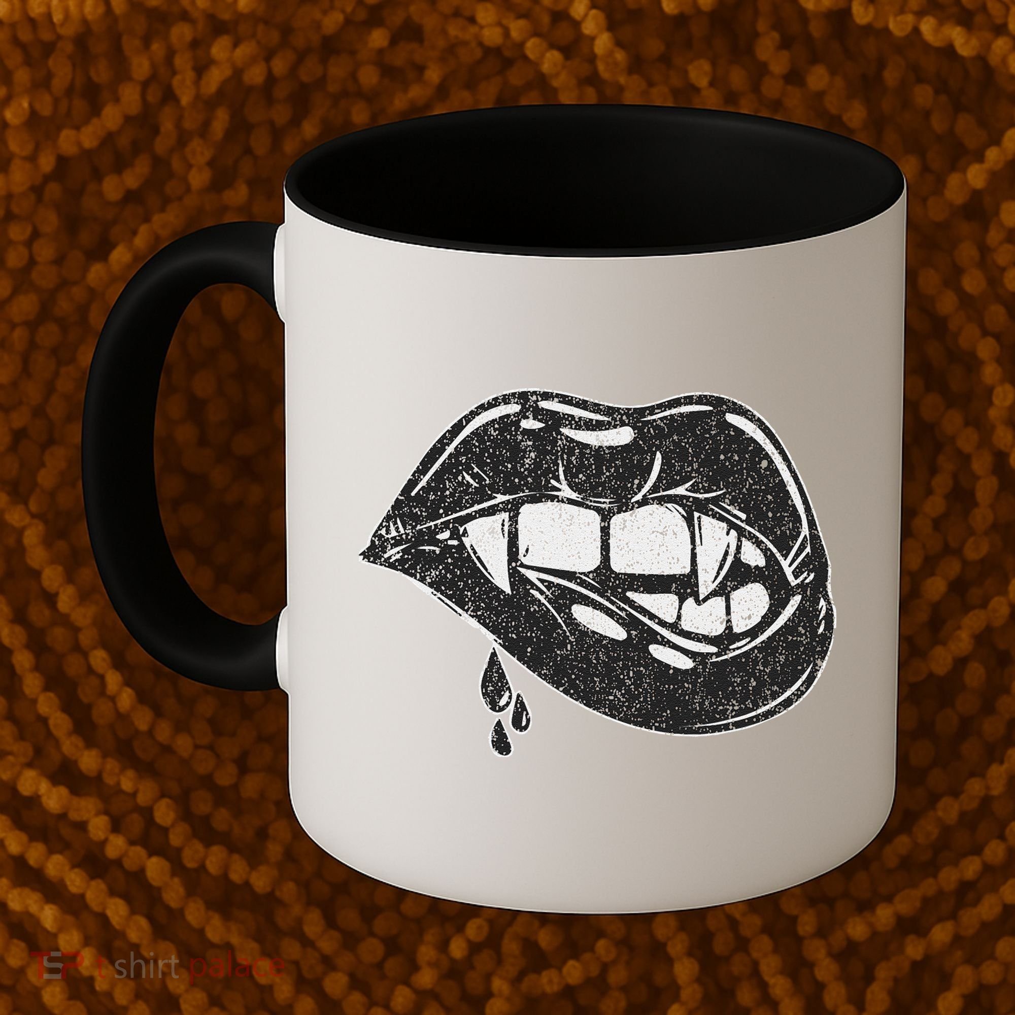 Halloween Vampire Fangs Female Lips Blood Coffee Mug