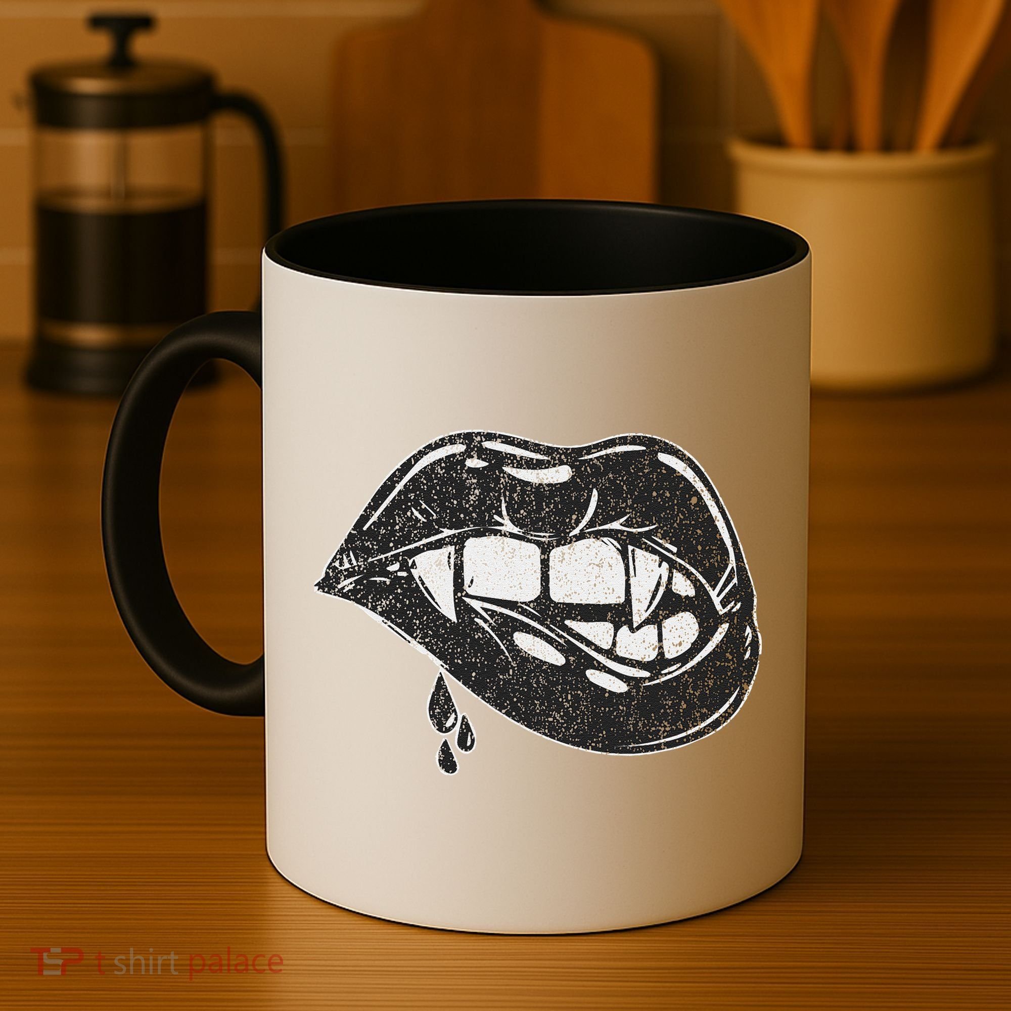 Halloween Vampire Fangs Female Lips Blood Coffee Mug