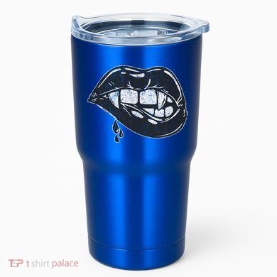 Halloween Vampire Fangs Female Lips Blood Tumbler