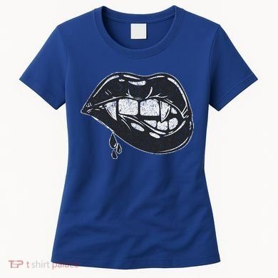 Halloween Vampire Fangs Female Lips Blood Women's T-Shirt