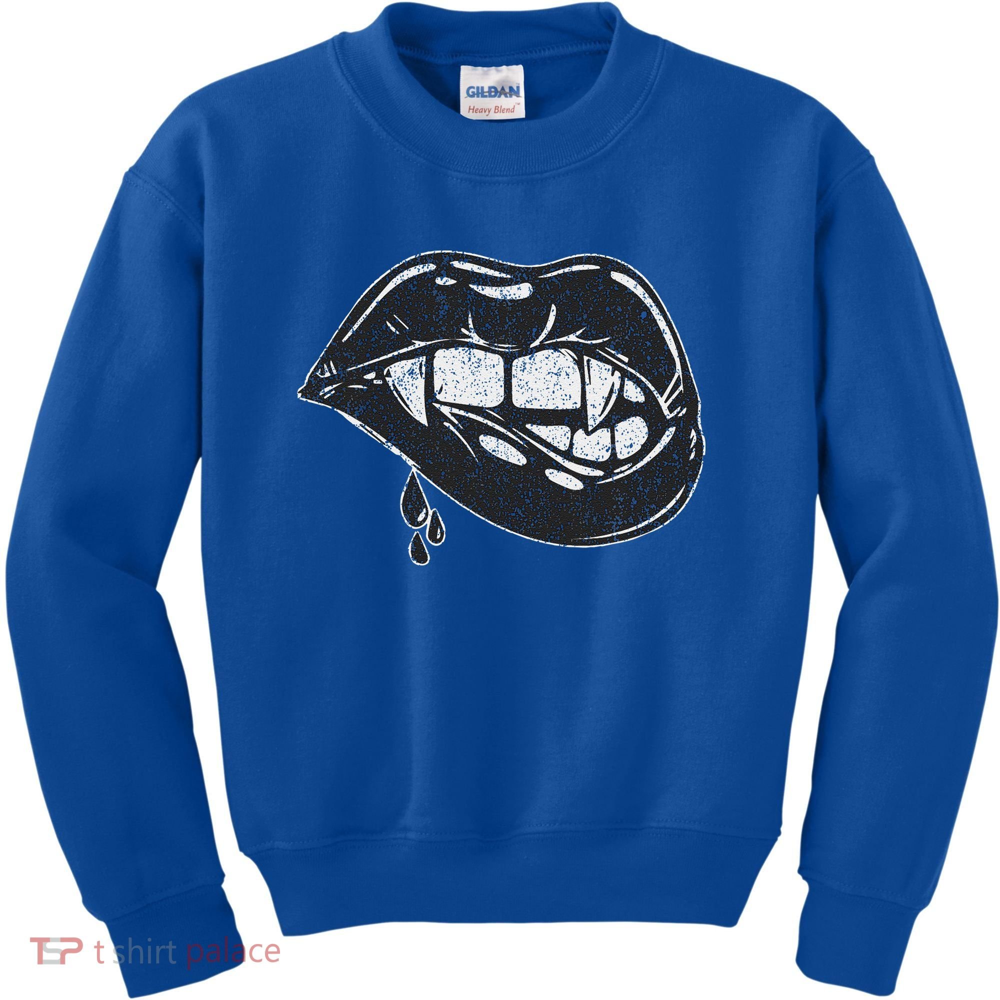Halloween Vampire Fangs Female Lips Blood Kids Sweatshirt