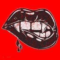 Halloween Vampire Fangs Female Lips Blood Santa Hat thumb 1
