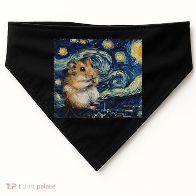 Hamster Van Gogh Style Starry Night USA-Made Doggie Bandana